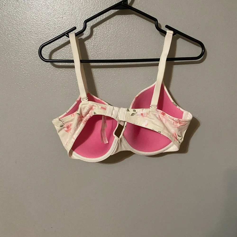 PINK Victoria's Secret Cream and Pink Floral Bra - Picture 2 of 4